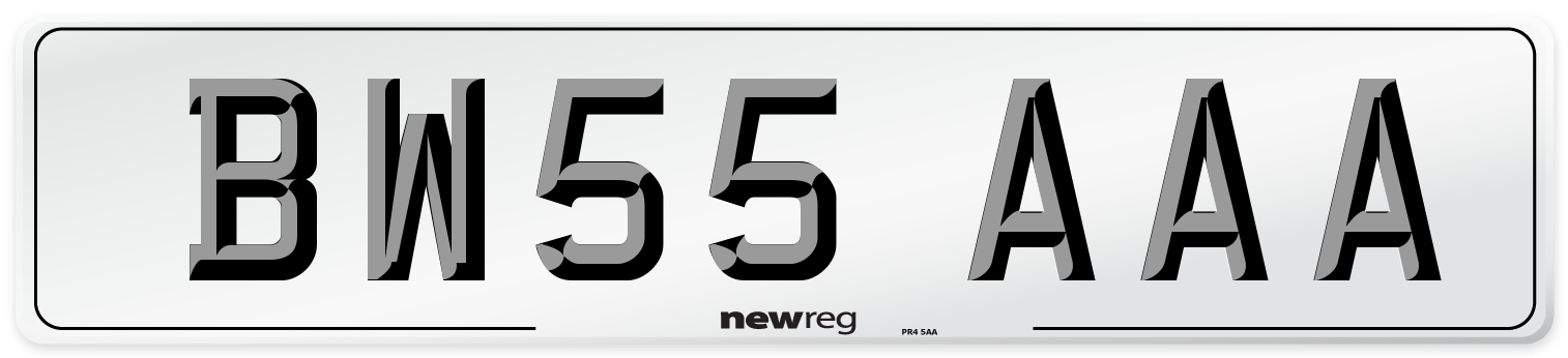 BW55 AAA Number Plate from New Reg